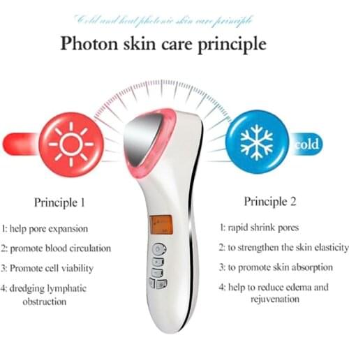 Electric Facial Massager Ultrasonic Cryotherapy Hot Cold Light Photon Wrinkle Remove Device Face Spa Beauty Machine skin care