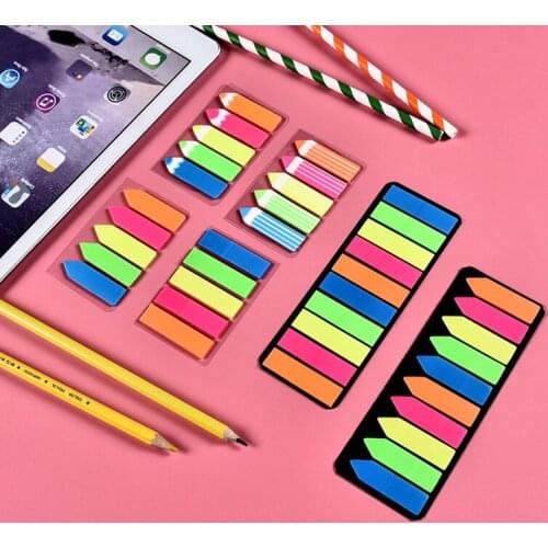Fluorescence Self Adhesive Memo Pad Sticky Notes Bookmark Marker Memo Sticker Paper Student Office Stationery Supplies