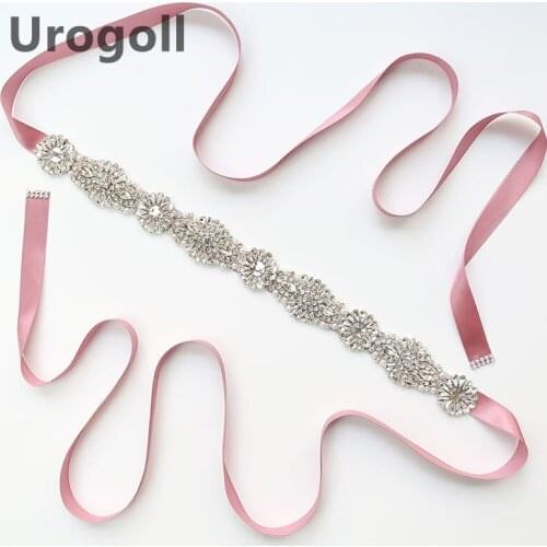 Hot Sale New Crystal Rhinestone Wedding Belts Flower Satin Bridal Ribbon Belt Party Bridesmaid Dress Girdle Wedding Accessories