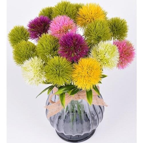 1Pc Artificial Flowers Dandelion Single Head Plastic Flower Artificial Dandelion Ball Wedding Valentines Day Home Decoration