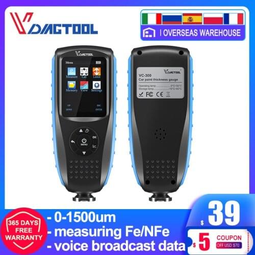 Portable Coating Thickness Gauges Digital Backlight LCD Paint Thickness Tester Film Coating Thickness Gauge VC100 0~71.Omil