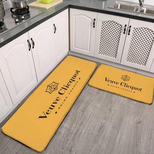 Veuve Clicquot Champagne Floor Mats, Kitchen and Living Room Carpets Two-piece Non-slip Stylish Decoration on The Bar Counter 01
