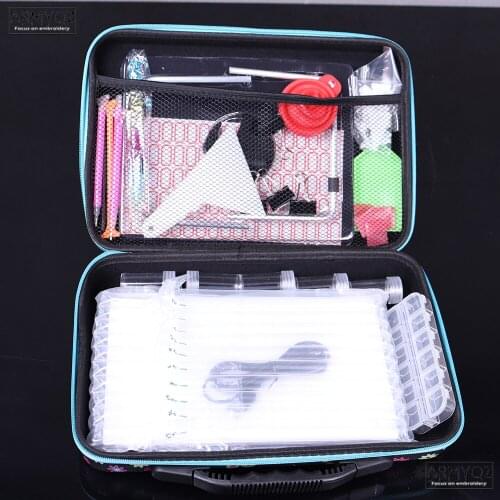 New Diamond Painting Cross Stitch Accessories Tool Box Container Diamond Storage Bag Case Embroidery 40pcs Tool A5 Led Light Pad