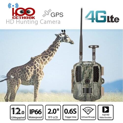4G FDD-LTE GPS Hunting Trail Camera Sending Original 5MP Pictures & 30s 1080P HD Video Via SMTP and FTP with APP Waterproof IP66