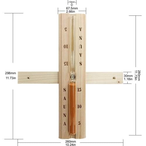Hourglass 15 Minutes Wall-Mounted Rotating Sauna Wooden Hourglass White Sand Timer