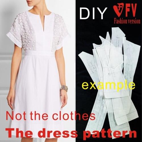 Dresses Sewing Pattern Template Cutting drawing Clothing DIY ((Not selling clothes)) BLQ- 214