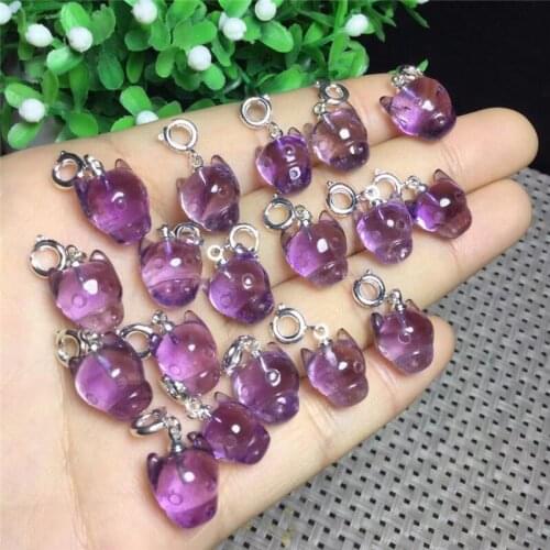 Natural Amethyst Healing Crystal fluorite charm calf pendant Pendulum for necklace bracelet jewelry making Accessories1pcs