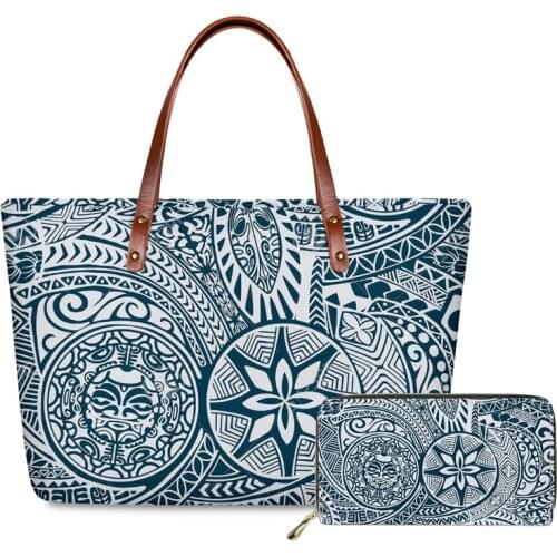 Polynesian traditional tribal style Printed Women Shoulder Bag Luxury Handbags Women Bags Designer Messenger Bag Girls PU Purse