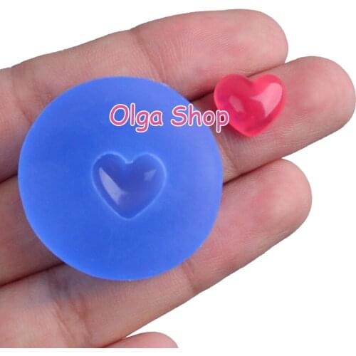 PYL843 10.3mm x 11.2mm Heart Silicone Mold Fondant Cake Decoration Candy Resin Clay Earrings Necklace Craft Soap Candle