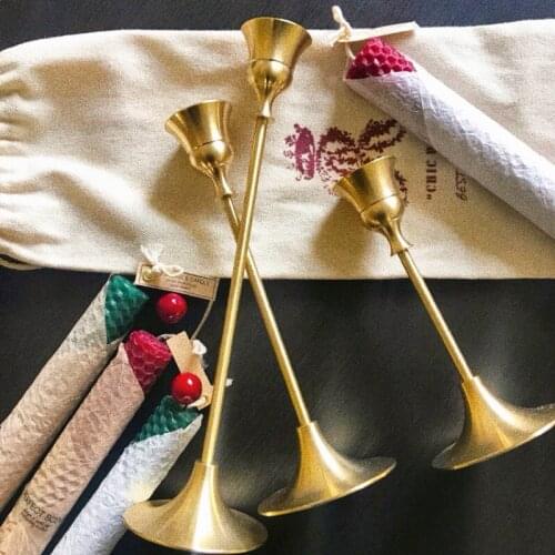 Luxury American Candle Holder Retro Golden Table Decorations Candle Holder Metal Nordico Decoracion Hogar Home Decoration DD60ZT