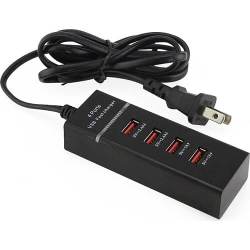 Universal US/EU/UK Plug Wall Charger Built-in circult Protection Module 4 USB Ports Fast Charging Adapter For Phone Tablet