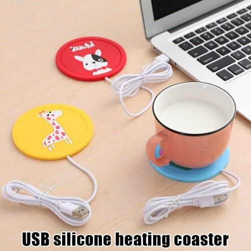 USB Power Suply Tea Coffee Cup Mug Warmer Heating Cup Mat Pad Coasters for Office JAN88