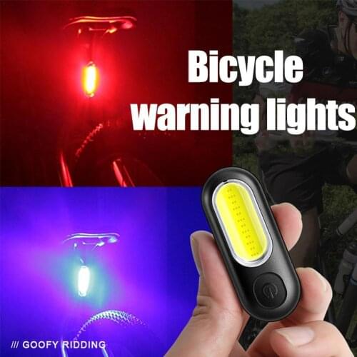 Bicycle Tail Light Highlight Red Blue White Light Night Riding Warning Taillight Bike Light Charge Light Outdoor Cycling Safety