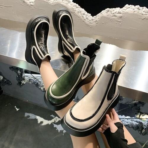 Women Mid Heels Platform Shoes 2021 Winter Warm Ankle New Fashion Gladiator Snow Boots Goth Casual Designer Motorcycle Boots