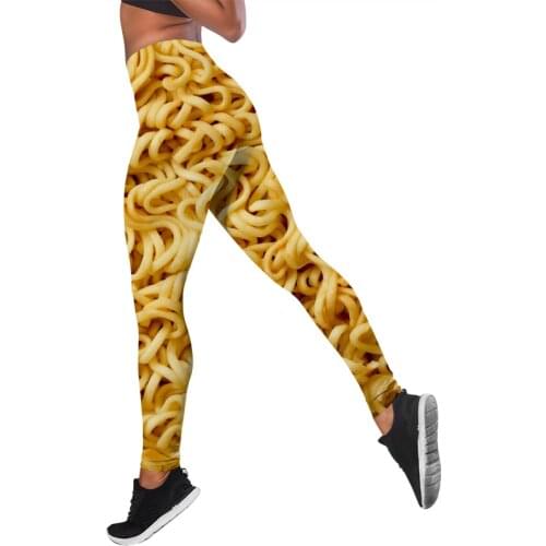 Women Leggings Gourmet Instant Noodles Printing Sexy Yoga Suit Leggings Sportswear 3D Ladies Slim Fitness Clothes Sports Suit