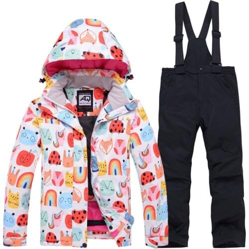 Winter New Childrens Ski Suits Outdoor Ski Jacket Ski Pants Sets Of Boys and Girls Windproof Waterproof Warm Ski Jacket