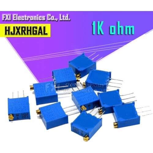 10pcs 3296W-1-102LF 3296W 1K ohm 102 3296W-1-102 3296W-102 W102 Trimpot Trimmer Potentiometer