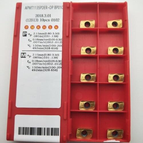 10pcs APMT1135PDER-DP BP010 Milling blade insert FOR steel