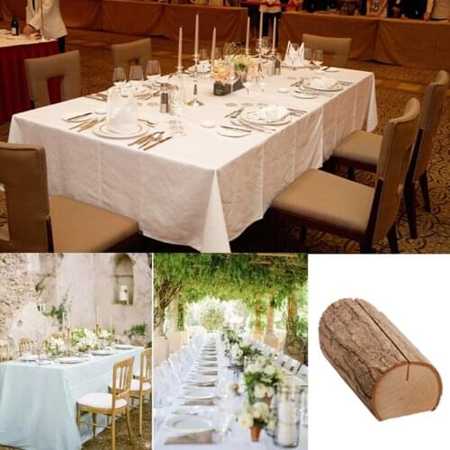10pcs Wooden Stump Wedding Party Reception Place Card Holder Stand Number Name Table Menu Picture Photo Clip Card Holder