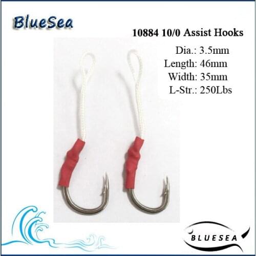 10884 10/0 *15 Pcs/Pack Stainless Steel Jigging Assistant Hooks Jig Assist Hooks