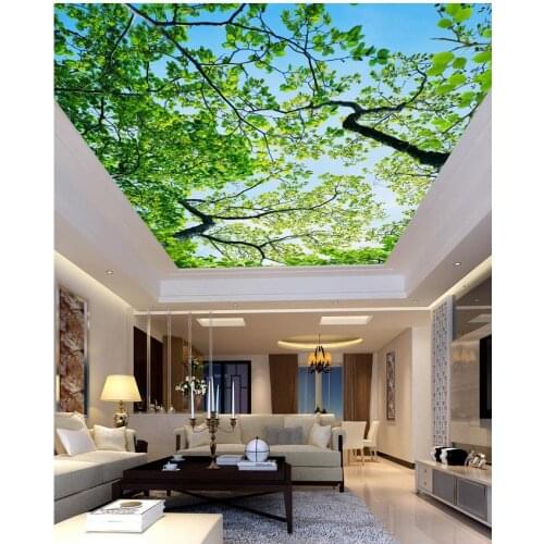 Blue Sky Tree Ceiling 3d wallpaper modern for living room murals Home Decoration Non woven wallpaper