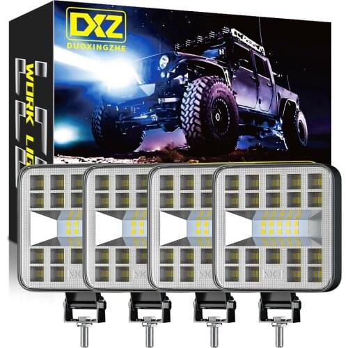 DXZ 4pcs 12V 24V 87W Car LED Work Light Bar 4X4 Offroad Headlight 29SMD Spotlights for SUV ATV Motorcycle Truck Auto Bulbs