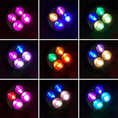 4 LED Solar Powered Ground Garden RGB colorful bulbs Lawn Light Dark Sensing Patio Light with Spike Stand waterproof IP65