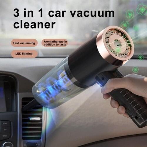 120w Car Three-in-one Vacuum Cleaner Wet and Dry Dual-use Strong Suction Car Vacuum Cleaner With Aromatherapy with Lamp