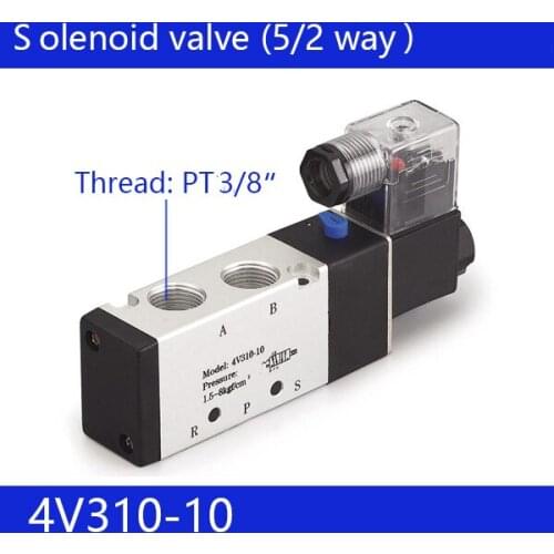Free shipping good qualty 5 port 2 position Solenoid Valve 4V310-10,have DC24v,DC12V,AC24V,AC110V,AC220V