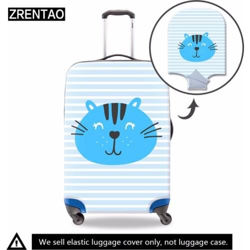 ZRENTAO 3D carrton cat printed luggage cover personalized suicase protective cover new fashion animal case cover dirtproof