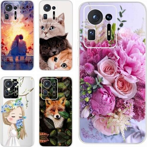 For Xiaomi MiX 4 Case Colorful Flowers Cat Phone Cases For Xiaomi Mi X4 4X MiX4 Back Cover Soft Silicone Fundas Shockproof Coque