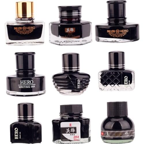 Hero Brand Fountain Pen Ink Pigment Classic Ink Non Carbon Non Blocking Pen Ink Black Blue Black Red Student Ink