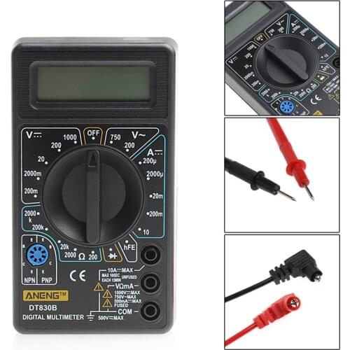 LCD Digital Multimeter DT-830 Electric Voltmeter Ammeter Ohm Tester 750/1000V Amp Volt DT-830B Home Tester P10