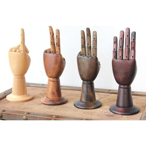 Wooden hand manikin Male hand Mannequin joint for Bracelet,puppet,glasses,jewelry props display,high quality,one piece B538A