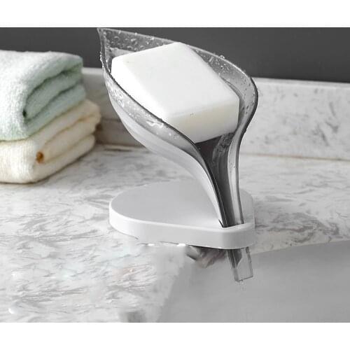 Bathroom Soap Holder Leaf Soap Box Drain Rack Soap Dish Soap Container Organizer Sponge Holder Bathroom Accessories