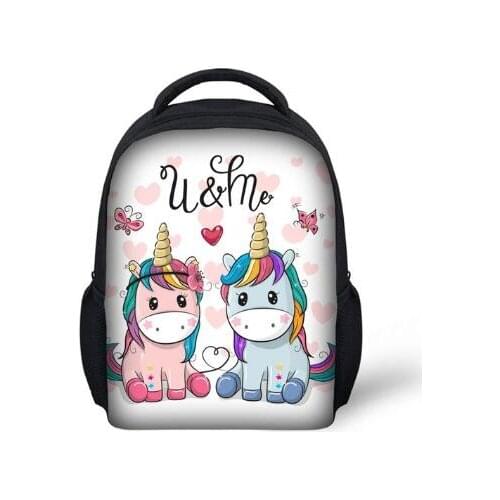 Kids Kindergarten Horse School Bags For Girls Schoolbag Toddler Book Bag Backpack Set Mini 13 Inch Mochila Escolar