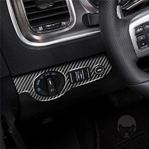 Head Light Lamp Switch Knob Cover Trim Sticker for Dodge Challenger 2015+ Stylish Interior Decoration Car Accessories LHD