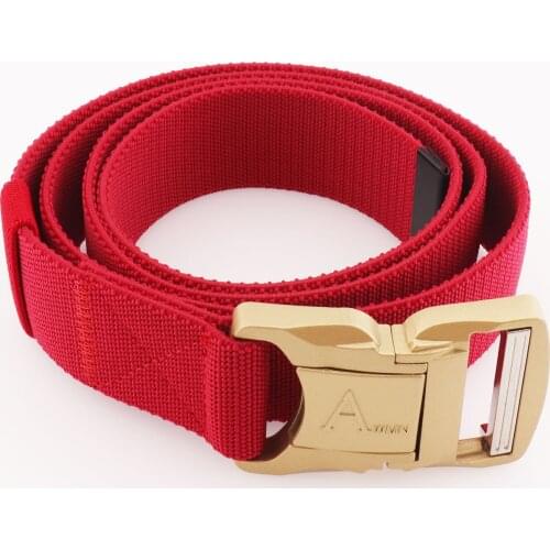 Red Elastic Belt Buckles-Nylon Webbing Nylon Waistband vintage belts For casual pants tactical outdoor trousers Adults Belts