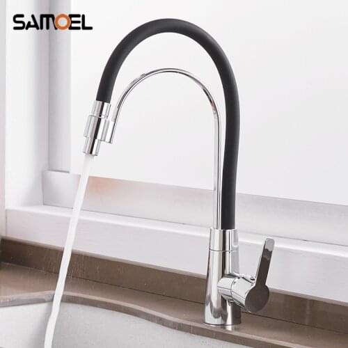 Creative Design Brass Kitchen Sink Mixer Tap Deck Mount Single Hole Chrome Kitchen Faucets Rotate All Directions 1204C