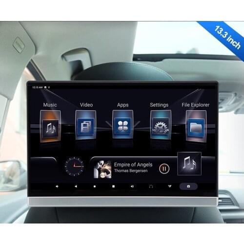 13.3 inch Android 9.0 Car Headrest Monitor 2+16GB 4K 1080P Video Bluetooth FM WIFI SD Card HDMI Screen Mirroring
