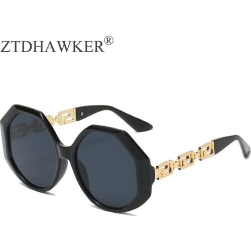 2021 New Large Frame Fashion Personality Polygon Sunglasses Womens Retro Street Photo Sexy Temperament Glasses UV400