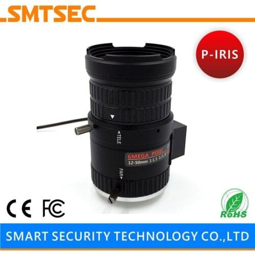 10pcs P-Iris 1/1.8" 6MP 12-50mm Manual Zoom Lens F1.5 AUTO IRIS CS Mount CCTV HD IP Camera Lens