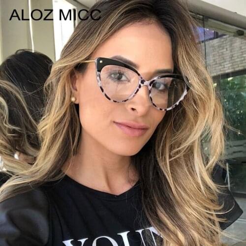 ALOZ MICC Fashion Cat Eye Glasses Women Brand Designer Vintage Eyeglasses Female Transparent Lens Glasses Frame Q239