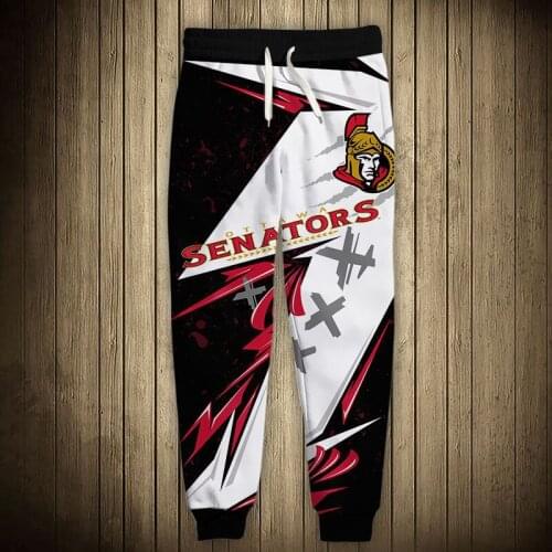 Ottawa mens casual Senators sports pants Geometric stitching cartoon samurai print sweatpants