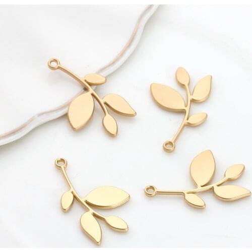 10pcs /lot Zinc Alloy Golden Willow Leaves Charms Smooth Leaves Charms Pendant For DIY Fashion Jewelry Making Accessories