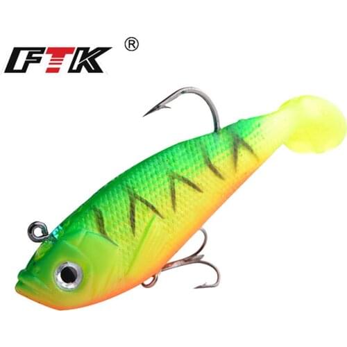 1pc Soft Lures Fishing Lures Jig PVC 8cm/16g 10cm/29.5g Lead Head Swimbait Wobblers Shad Bait with Treble Hook Carp Fishing