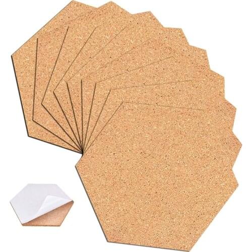 Self-Adhesive Cork Coasters,Cork Mats Cork Backing Sheets for Coasters and DIY Crafts Supplies (60, Hexagon)