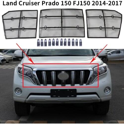 For Toyota Land Cruiser Prado 150 FJ150 2014-2017 Car Insect Sning Mesh Front Grille Insert Net