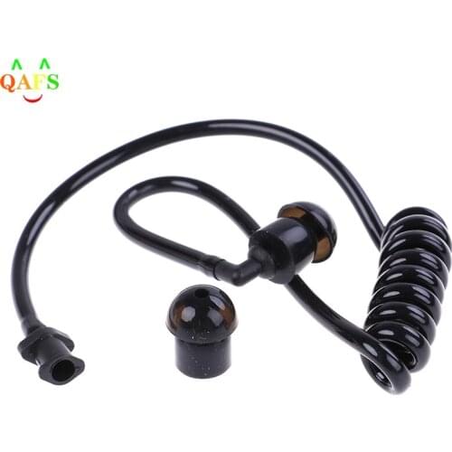 Black Spring Air Tube Replacement Walkie Talkie Earphone Coil Acoustic Air Tube Earplug Replacement For Radio Earpiece Headset