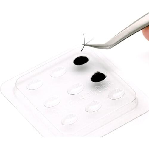 Light Weight Plastic Eyelash Glue Holder Disposable Square Glue Tray Transparent Strong Adhesive Stand Eyelashes Extension Tools